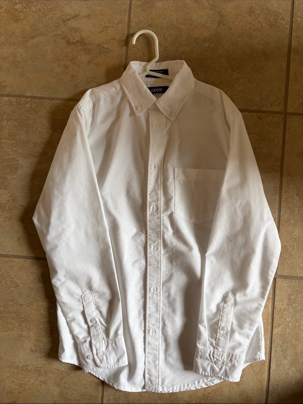 Izod Boys Classic White Button-Down Shirt Size 14